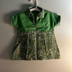 No brand green Paisley pattern dress